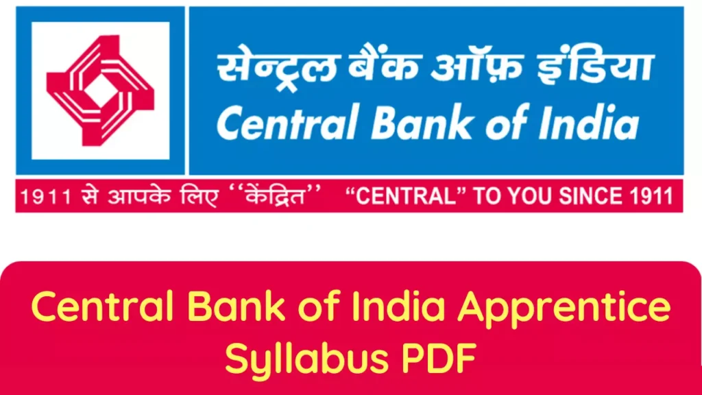 Central Bank of India Apprentice Syllabus PDF