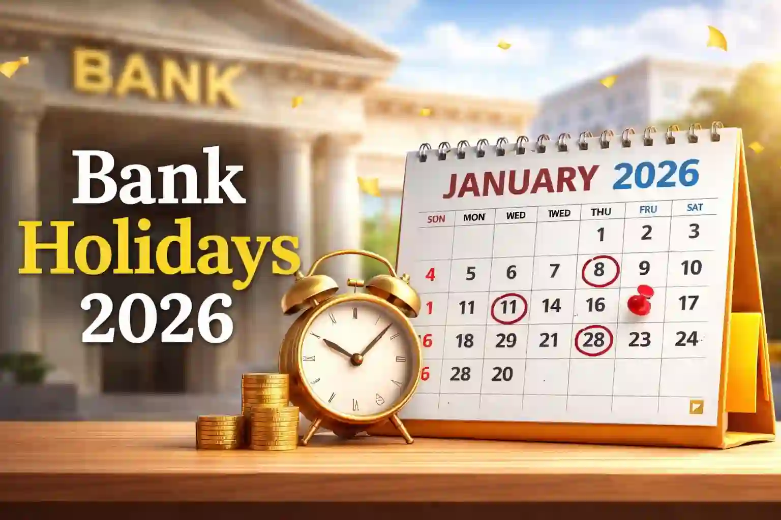 Bank Holidays Calendar 2026 PDF